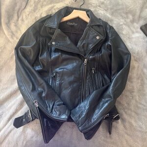 Lucky Brand Black Lambskin Leather Jacket Size XS